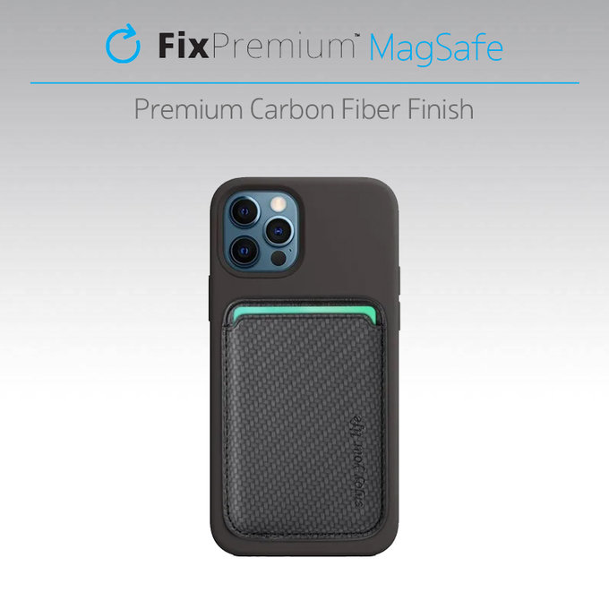FixPremium - MagSafe Carbon Portofel, negru