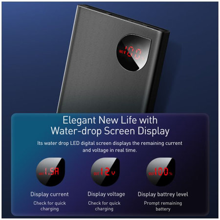 Baseus - PowerBank 20 000 mAh, negru