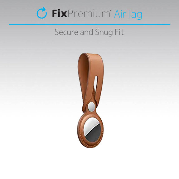 FixPremium - Piele Breloc pentru AirTag, maro