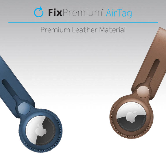 FixPremium - Piele Breloc pentru AirTag, albastru