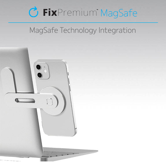 FixPremium - MagSafe Titularul pentru iPhone pentru Notebook, argint