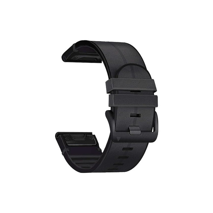 FixPremium - Piele Curea pentru Garmin (QuickFit 26mm), negru