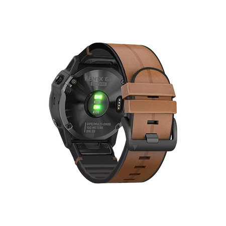 FixPremium - Piele Curea pentru Garmin (QuickFit 22mm), maro deschis