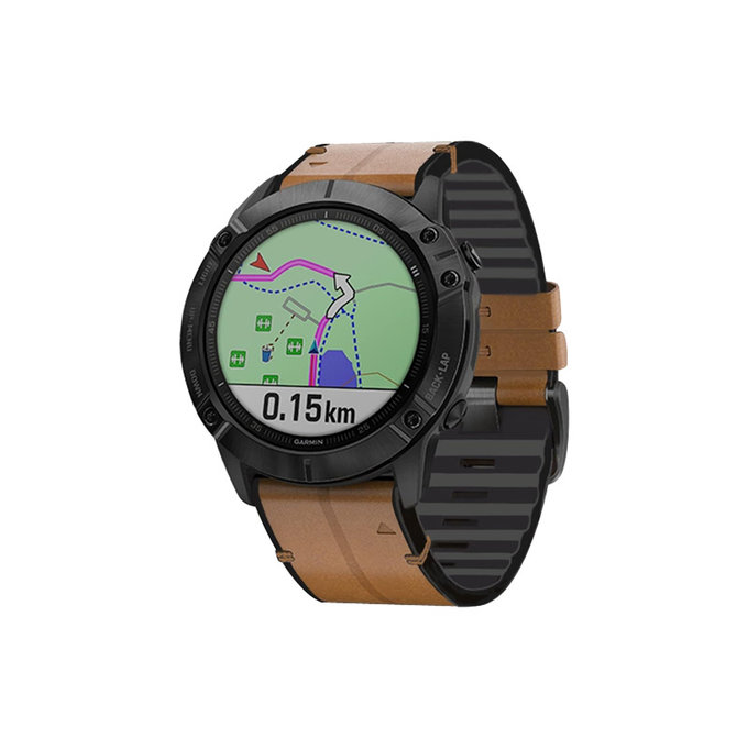 FixPremium - Piele Curea pentru Garmin (QuickFit 26mm), maro deschis