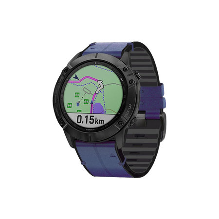 FixPremium - Piele Curea pentru Garmin (QuickFit 22mm), albastru