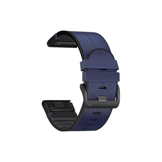 FixPremium - Piele Curea pentru Garmin (QuickFit 26mm), albastru
