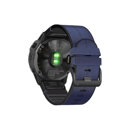 FixPremium - Piele Curea pentru Garmin (QuickFit 26mm), albastru