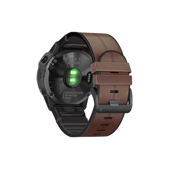 FixPremium - Piele Curea pentru Garmin (QuickFit 22mm), maro