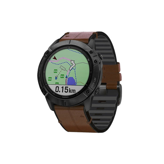 FixPremium - Piele Curea pentru Garmin (QuickFit 22mm), maro