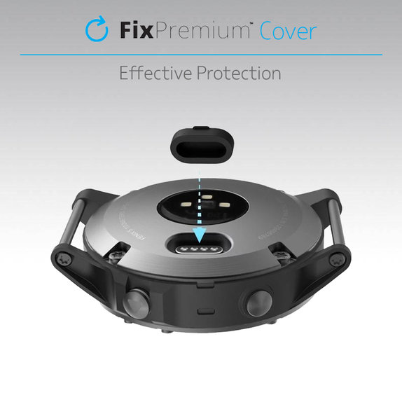 FixPremium - Capac conector de încărcare pentru Garmin Un ceas, negru