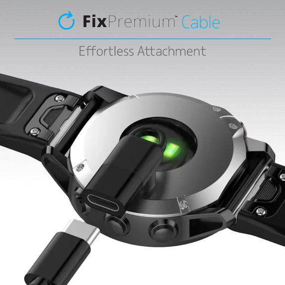FixPremium - Reducere USB-C pentru Garmin Konektor pentru Un ceas, negru