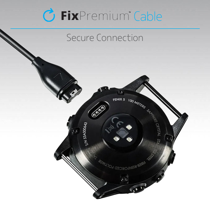 FixPremium - USB-C Încărcare Cablu pentru Garmin Un ceas, negru