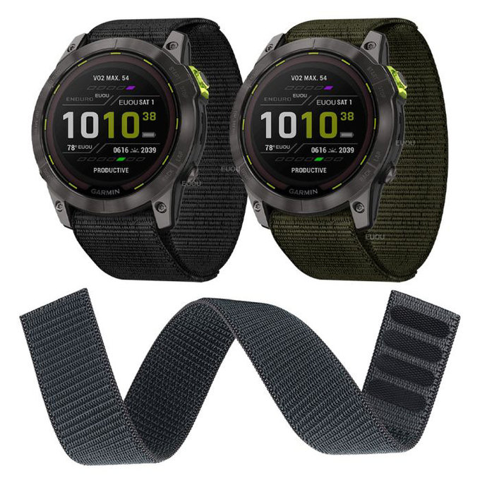 FixPremium - Nylon Curea pentru Garmin (22mm), negru
