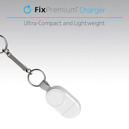 FixPremium - Încărcător USB de călătorie pentru Apple Watch, alb
