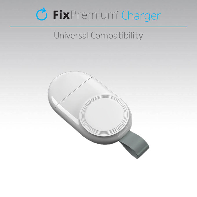 FixPremium - Încărcător USB de călătorie pentru Apple Watch, alb