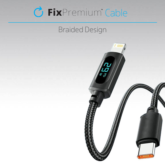 FixPremium - USB-C / USB-C Cablu cu functie Power Delivery (1m), negru