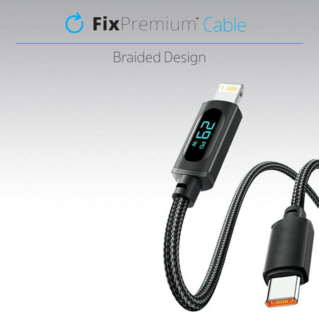 FixPremium - USB-C / USB Cablu cu functie Power Delivery (1m), negru