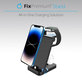 FixPremium - Pliere 3in1 Stand pentru iPhone, Apple Watch & AirPods, negru