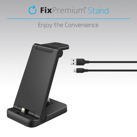 FixPremium - Pliere 3in1 Stand pentru iPhone, Apple Watch & AirPods, negru