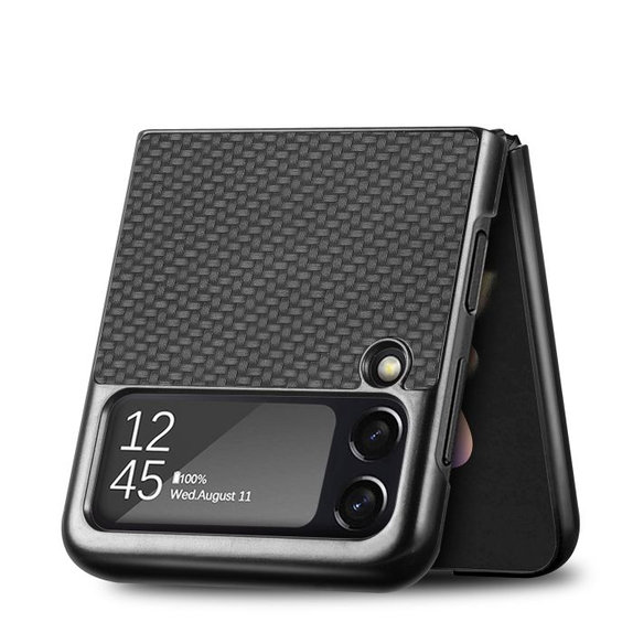 FixPremium - Caz Carbon pentru Samsung Galaxy Z Flip 4, negru