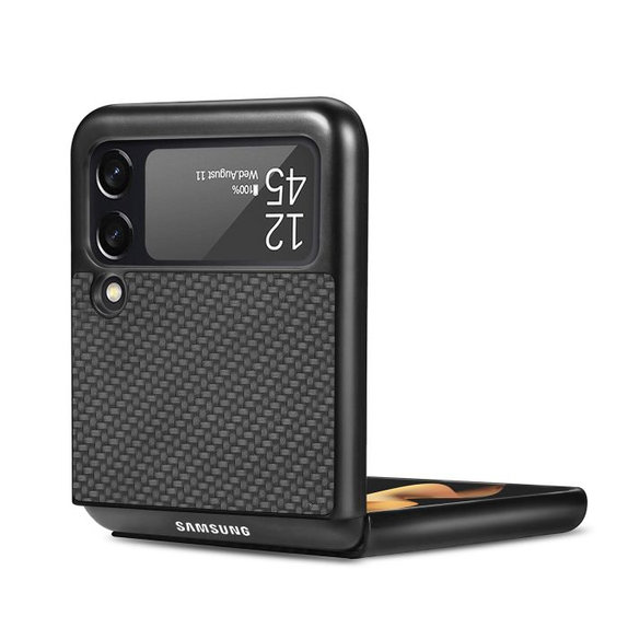 FixPremium - Caz Carbon pentru Samsung Galaxy Z Flip 4, maro