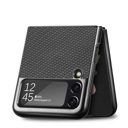 FixPremium - Caz Carbon pentru Samsung Galaxy Z Flip 4, maro