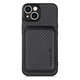 FixPremium - Caz Carbon cu MagSafe Wallet pentru iPhone 13 mini, negru