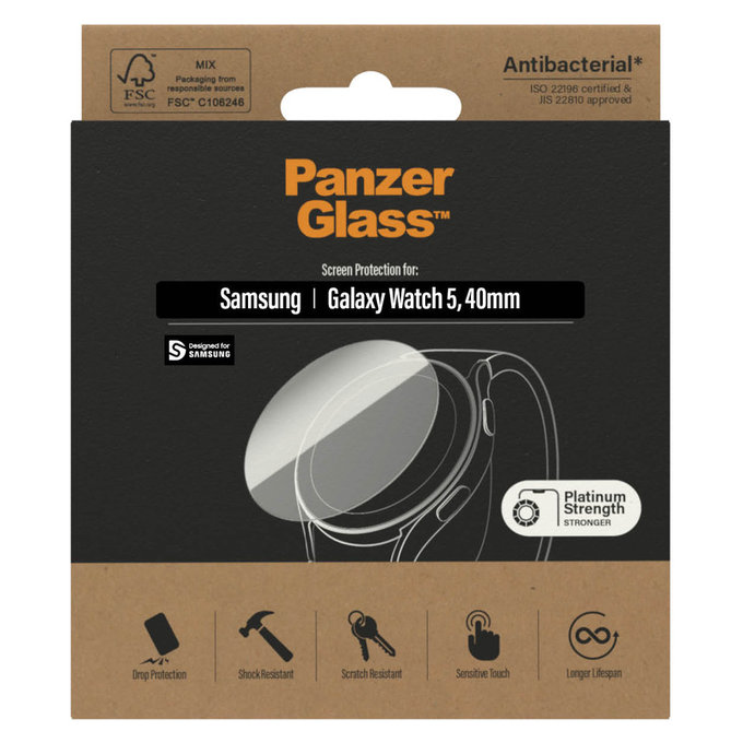Sticlă securizată Flat Glass AB pentru Samsung Galaxy Watch 5 40 mm, Transparent, PanzerGlass