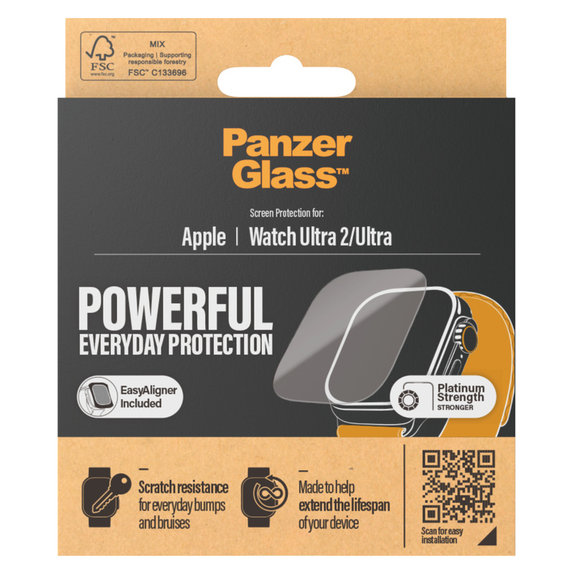Sticlă securizată AB pentru Apple Watch Ultra 2/Ultra, Transparent, PanzerGlass