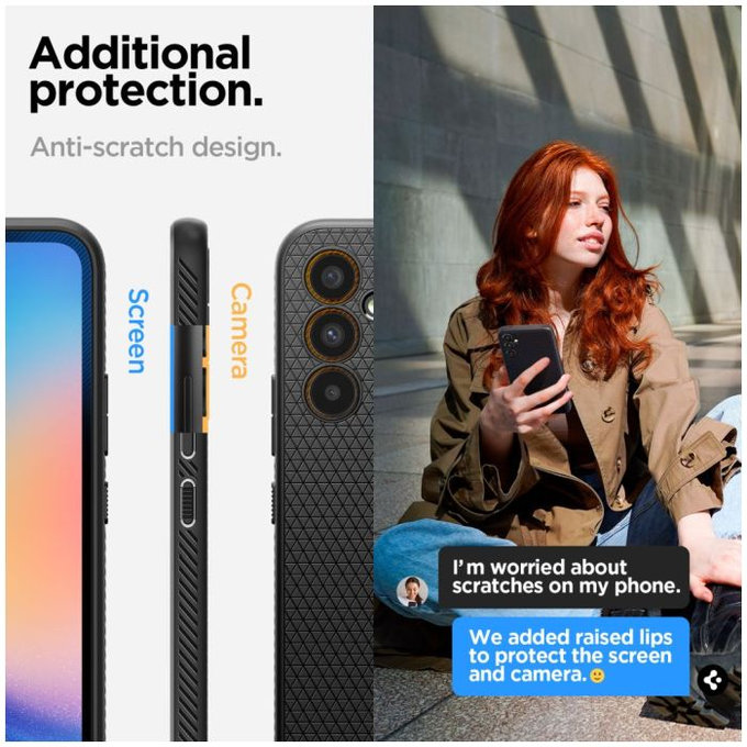 Spigen - Caz Liquid Air pentru Samsung Galaxy A34 5G, Matte Black