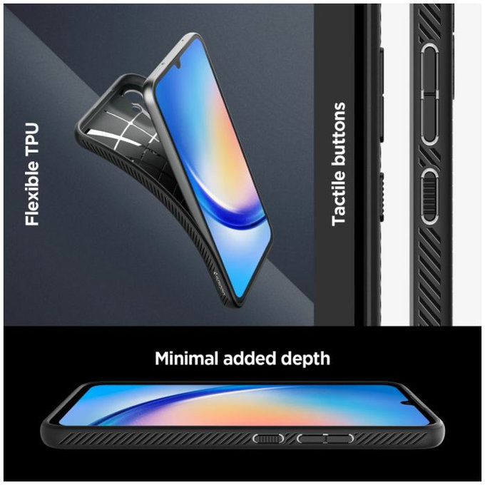 Spigen - Caz Liquid Air pentru Samsung Galaxy A34 5G, Matte Black