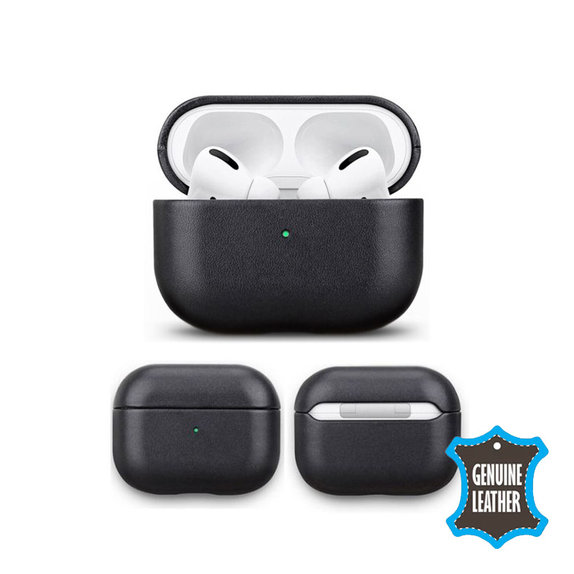 FixPremium - Piele Caz pentru AirPods Pro 2, negru