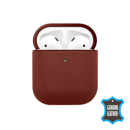 FixPremium - Piele Caz pentru AirPods 1 & 2, maro