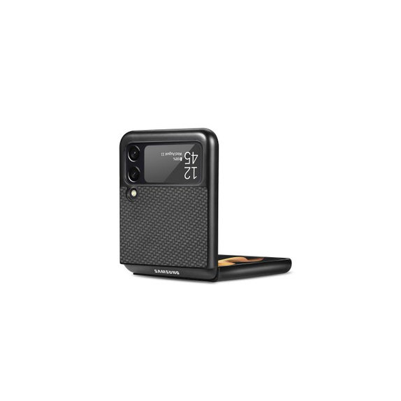 FixPremium - Caz Carbon pentru Samsung Galaxy Z Flip 2, negru