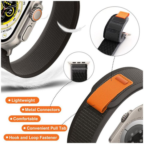 FixPremium - Curea Trail Loop pentru Apple Watch (42, 44, 45 & 49mm), space gray