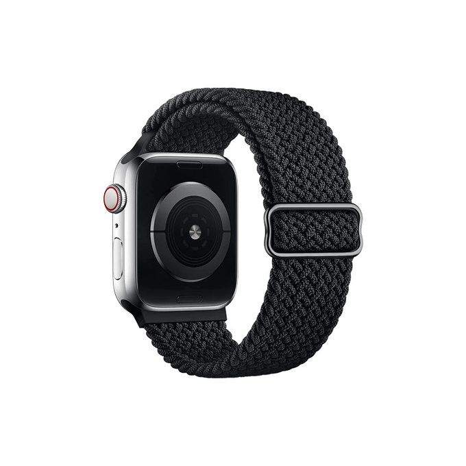 FixPremium - Curea Solo Loop pentru Apple Watch (42, 44, 45 & 49mm), negru