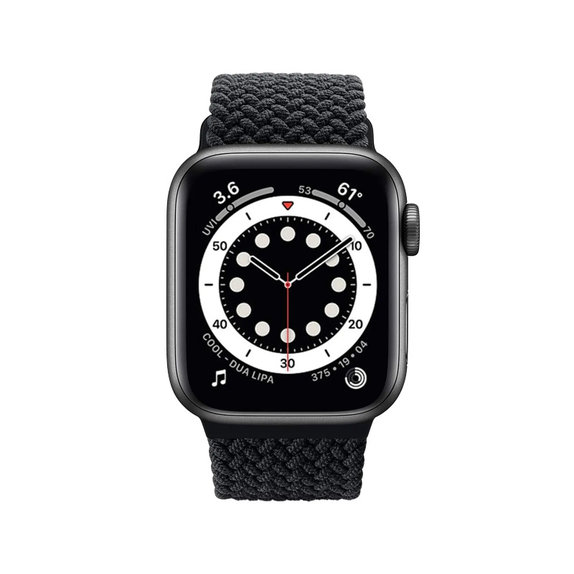 FixPremium - Curea Solo Loop pentru Apple Watch (42, 44, 45 & 49mm), negru