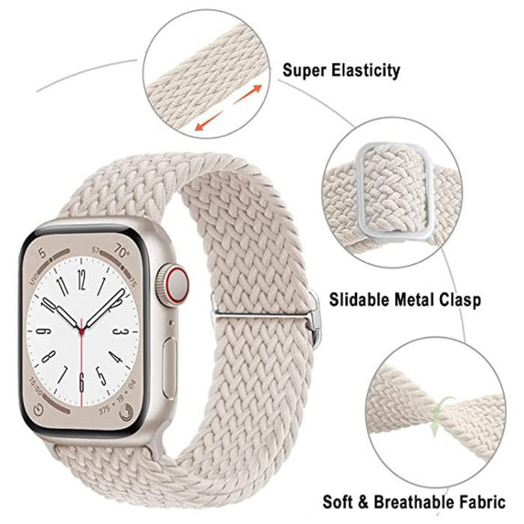 FixPremium - Curea Solo Loop pentru Apple Watch (42, 44, 45 & 49mm), negru