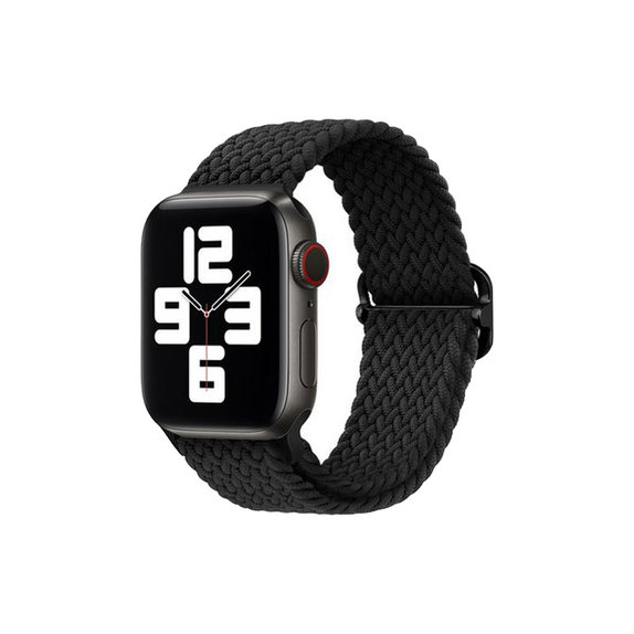 FixPremium - Curea Solo Loop pentru Apple Watch (42, 44, 45 & 49mm), negru