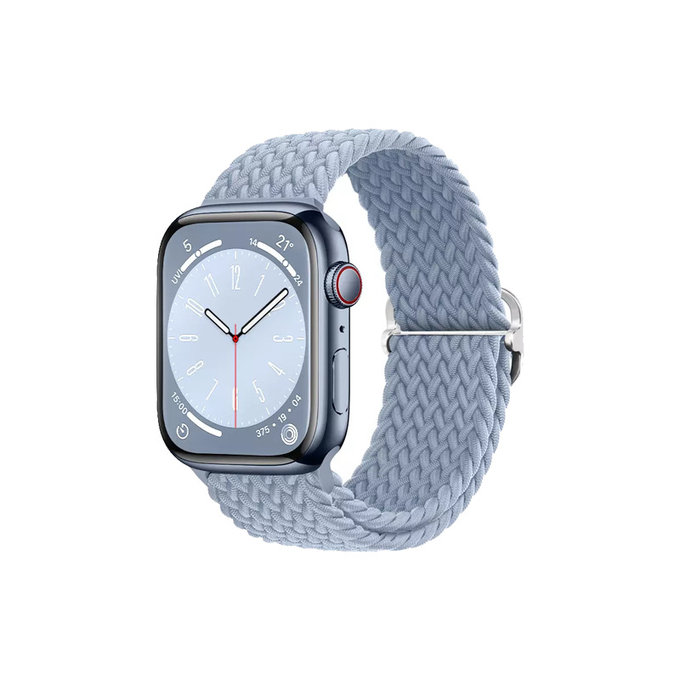 FixPremium - Curea Solo Loop pentru Apple Watch (42, 44, 45 & 49mm), light blue