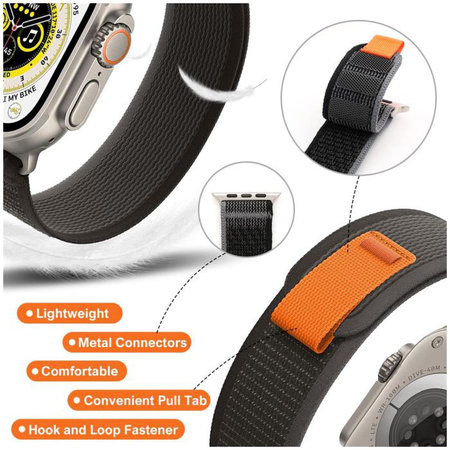 FixPremium - Curea Trail Loop pentru Apple Watch (38, 40 & 41mm), negru