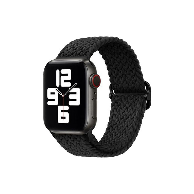 FixPremium - Curea Solo Loop pentru Apple Watch (38, 40 & 41mm), negru