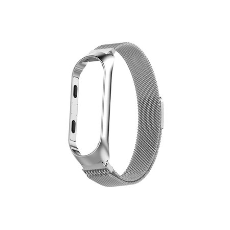 FixPremium - Curea Milanese Loop pentru Xiaomi Mi Band (5/6/7/7 NFC), argint