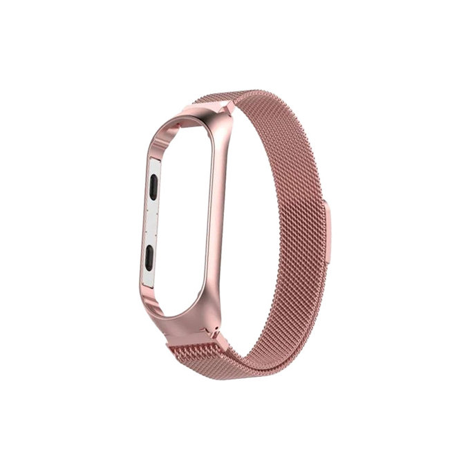 FixPremium - Curea Milanese Loop pentru Xiaomi Mi Band (5/6/7/7 NFC), rose gold