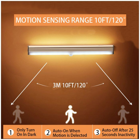 FixPremium - Lumină de noapte LED cu senzor de mi?care (alb rece), (0.3m), alb
