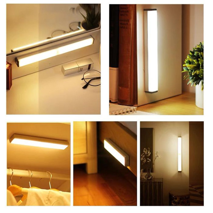 FixPremium - Lumină de noapte LED cu senzor de mi?care (alb rece), (0.3m), alb