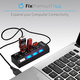 FixPremium - Hub USB cu comutator pentru 4 USB, negru