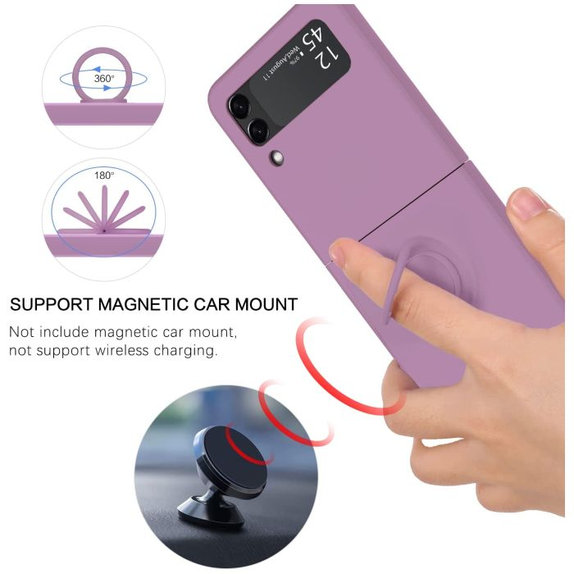 FixPremium - Caz Ring pentru Samsung Galaxy Z Flip 4, lila