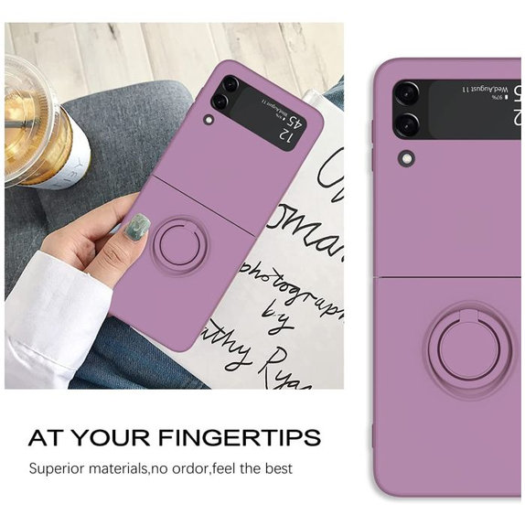 FixPremium - Caz Ring pentru Samsung Galaxy Z Flip 4, lila