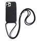 FixPremium - Silicon Caz cu String pentru iPhone 12 & 12 Pro, negru